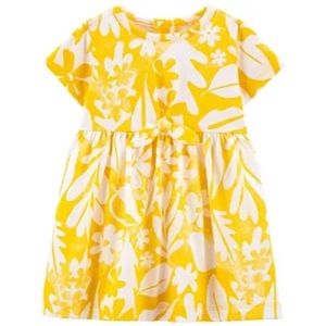 New yellow tropical floral baby girl dress Carter’s